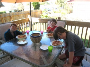 Saturday morning breakfast after a late night sleepover!